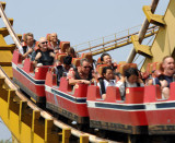 Our group on the rollercoaster, Mangyongdae Fun Fair