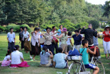 Pyongyangers dancing in Moranbong Park on Liberation Day