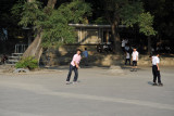 Rollerbladers in Moranbong Hill, Pyongyang