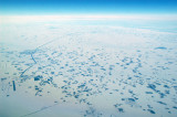 Siberia steppe in winter along the Russia-Kazakhstan border near Omsk, Russia