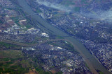 Confluence of the Rhein and Main Rivers near Frankfurt, Germany