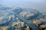 Fjord leading inland from Thule, Greenland