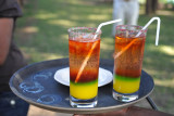 Tropical looking welcome drinks, Puku Pan Safari Lodge, Kafue