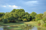 View from the bridge just before the entrance station at the Mfuwe Gate