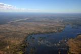 Approaching Livingstone from the west over the Zambezi River