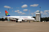 South African Airways A319 (ZS-SFD) arriving at Livingstone
