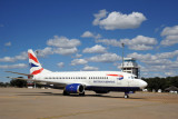 Comair South Africa B737 (ZS-OKJ) in British Airways livery arriving at Livingstone