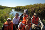 Our group on the boat to Guma Lagoon, Northern Okavango Delta