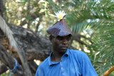 One of the mokoro drivers with a fresh Okavango hat