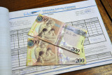 Landing fee invoice with Botswana pula notes, Kasane