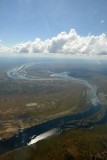 The Luapula River drains the Bangweulu Swamps into the Congo
