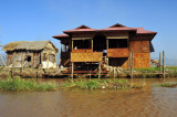 Stilt house along the canal linking Inle Lake with Ywama to the west