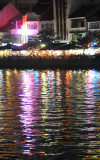 Reflections of the lights of Boat Quay