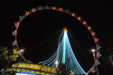 Singapore Flyer with a giant Christmas Tree