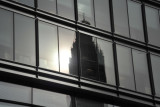 Tower of Westminster Cathedral reflected on Cardinal Place