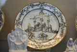 Porcelain plate with the Crucifixion, mid 18th C. China (for export)