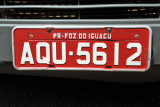 Brazil License Plate (red) - Paraná - Foz do Iguaçu
