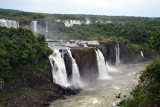 Iguau Falls runs along a ridge 2700m long