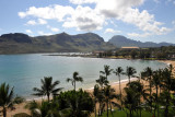 View of Kalapaki Bay from the balcony at the Kauai Marriott