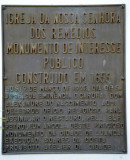 Plaque on the 1995 restoration of NS dos Remdios, constructed in 1655