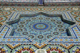Detail of the geometric tiled fountain, Moroccan Pavilion, Putrajaya Botanica Garden