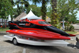 Racing boats for a special event in Putrajaya Lake