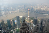 The center of Pudong sits on a bend in the Huangpu River opposite the Bund