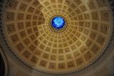 Coffered dome over the Vestibule with stained glass installed in the oculus in 1999