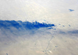 Black smoke plume from an oil installation near Basra, Iraq