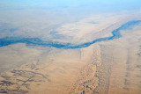 The Tigris River cutting through a ridge at Laqlal, Iraq