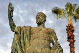 Bronze statue of Emperor Septimus Severus in front of the Leptis Magna Museum