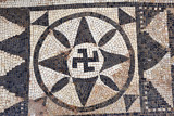Roman mosaic with a swastika, Theater Baths, Sabratha