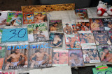 Street stall selling gay porn, Bangkok