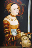 Portrait of a Lady of the Saxon Court as Judith with the Head of Holofernes attributed to Hans Cranach ca 1537
