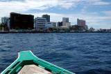 Approaching Male on the Huhule Island Hotels dhoni