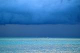 Tropical rain storm in the Maldives
