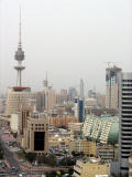 Liberation Tower and central Kuwati City from Arraya Centres Courtyard by Marriott Hotel