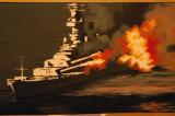 USS New Jersey shelling Iraqi positions in Kuwait