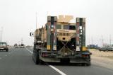 Military equipment rolling towards the Iraqi border 80 km north of Jahra