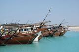 Dhows docked at Al Ruweis