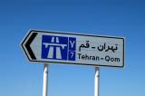 Sign for the Tehran-Qom Freeway