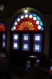 Stained glass, Khan-e Tabatabei, Kashan, Iran