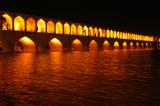 Bridge of 33 Arches illuminated at night