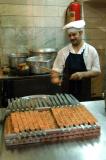 Preparing the days kebab