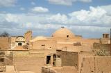 Southwestern corner of old town Yazd looking north towards a domed mosque