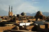 Center of old town Yazd with the Jameh Mosque prominent