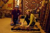 Dad receiving no-hassle-at-all carpet lessons from Ludwina