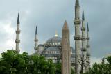 Looking across the Hippodrome from the Museum of Turkish and Islamic Art to the Sultanahmet (Blue) Mosque