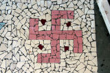 Swastika mosaic on the Hindu Temple, Kampala