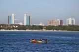 Fishing boat with the Dar es Salaam skyline